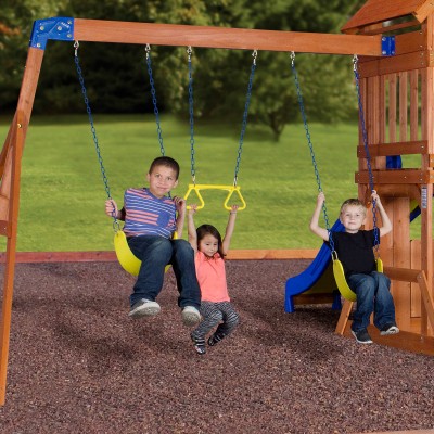 Backyard Discovery Parkway Wooden Swing Set   